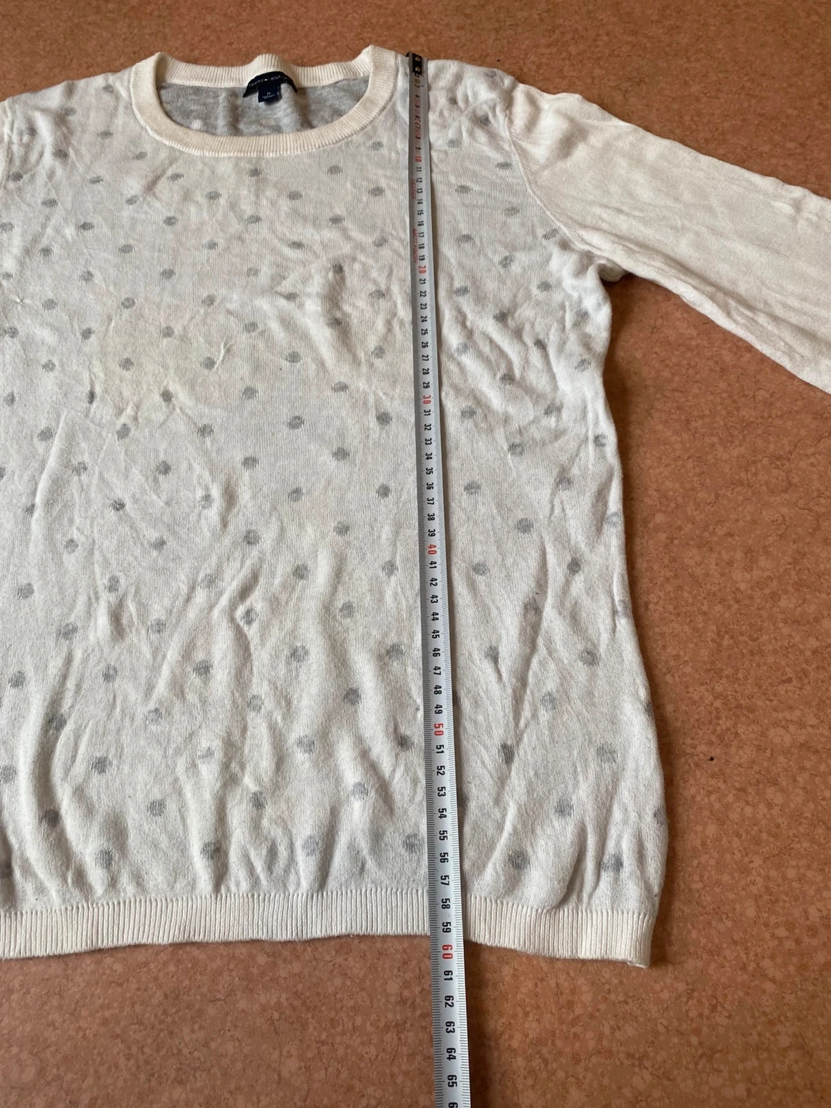Blusa Tommy Hilfiger de bolinhas creme tamanho M – photo 6